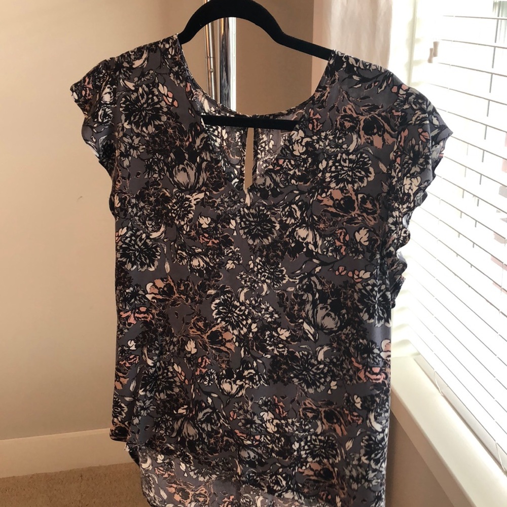Nordstrom High-Low Floral Blouse